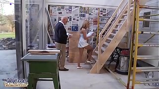 Unsightly Young Show one's age Pussy fucked by grandpa romantic Old Young Porn Vid