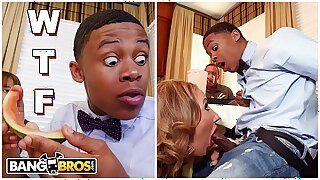 BANGBROS - MILF Richelle Ryan Gives Will not hear of New Black Step Son Watermelon With the addition of Then Sucks His Dick